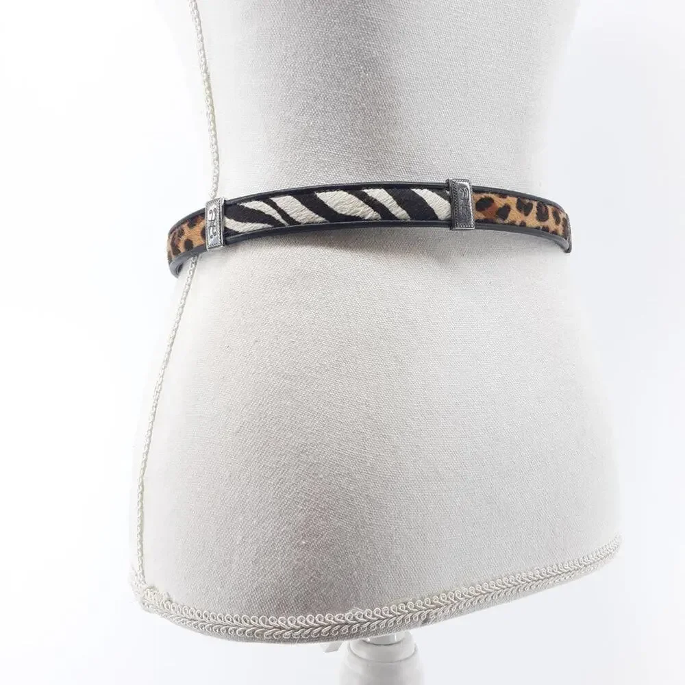 Vintage Brighton Calf Hair Fur Zebra leopard Croc Medium Belt M